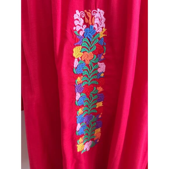 J. Marie Embroidered Red Floral Dress – Size M - Picture 5 of 8